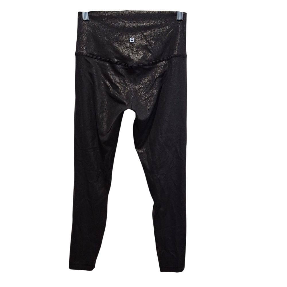 Lululemon Align High-Rise Pant 28" Shine Radiate Foil Print Black Size 6 Legging - Picture 2 of 6